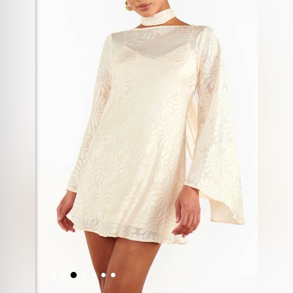 skin tone mesh dress self-portrait - Cream Mesh Rhinestone Maxi Dress